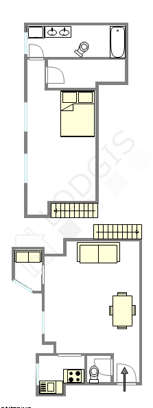 Apartment Paris 3° - Interactive plan