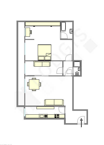 Квартира Париж 15° - Интерактивный план