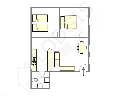 Квартира Париж 11° - Интерактивный план