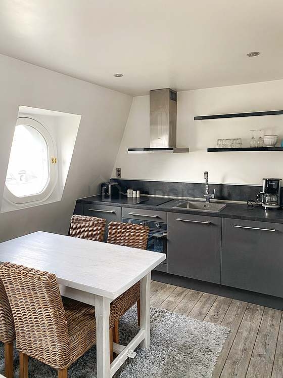 Beautiful kitchen with wooden floor