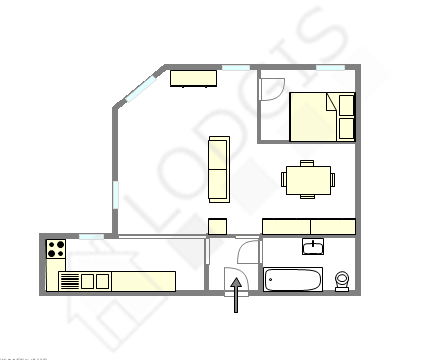 Квартира Париж 19° - Интерактивный план