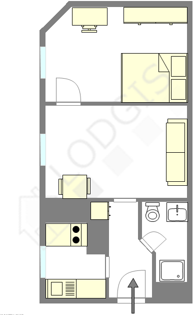 Квартира Париж 15° - Интерактивный план