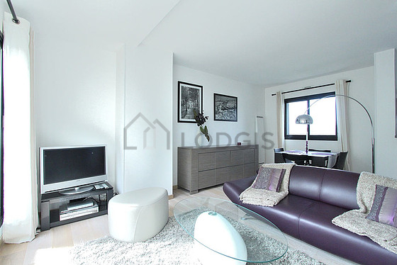 Living room with wooden floor