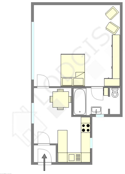 Квартира Париж 15° - Интерактивный план
