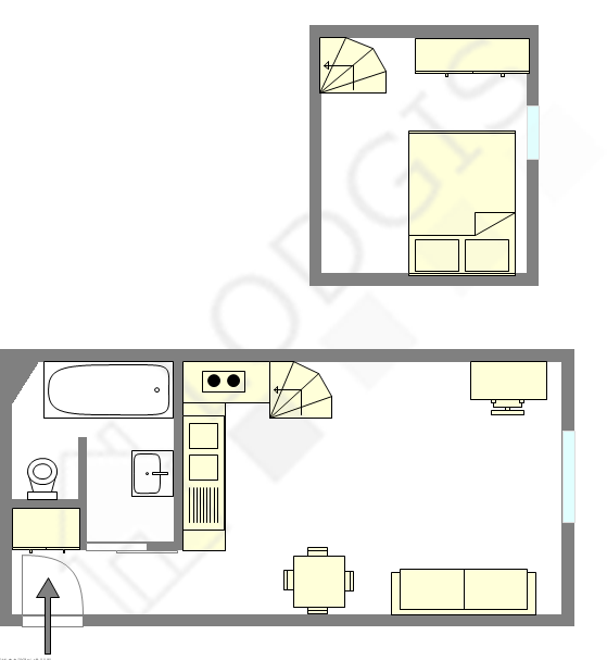 Duplex Paris 9° - Plan interactif