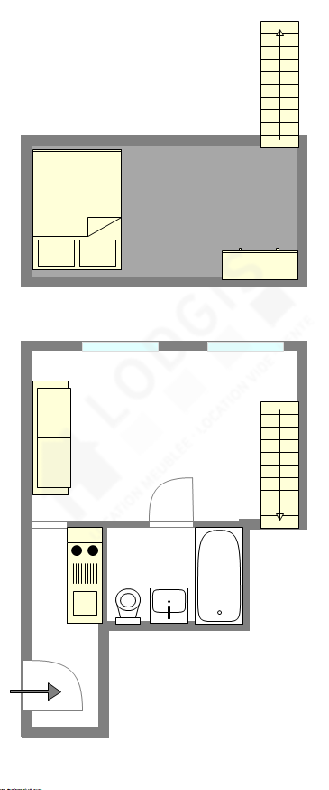 Квартира Париж 4° - Интерактивный план
