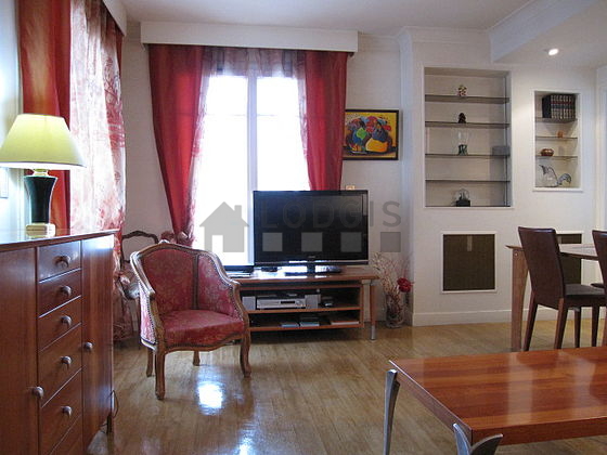 Living room with linoleum floor