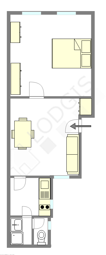 Квартира Париж 15° - Интерактивный план