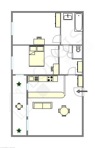 公寓 Val de marne sud - 平面图