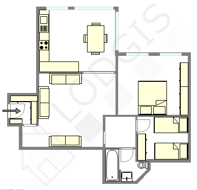 Квартира Париж 8° - Интерактивный план