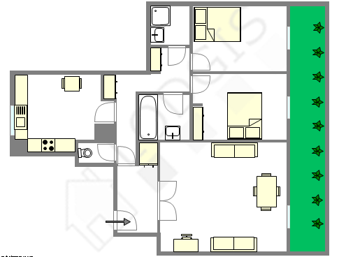 Apartment Asnières-Sur-Seine - Interactive plan