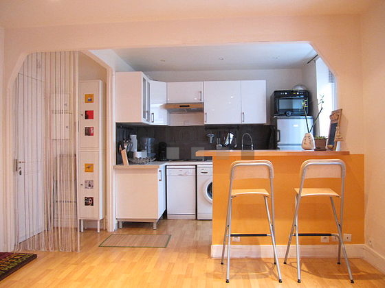 Kitchen equipped with stool