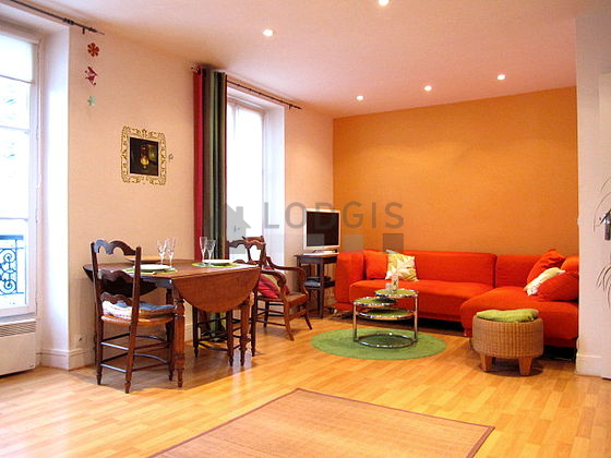 Living room with wooden floor