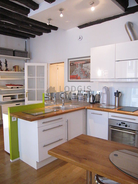 Beautiful kitchen with wooden floor