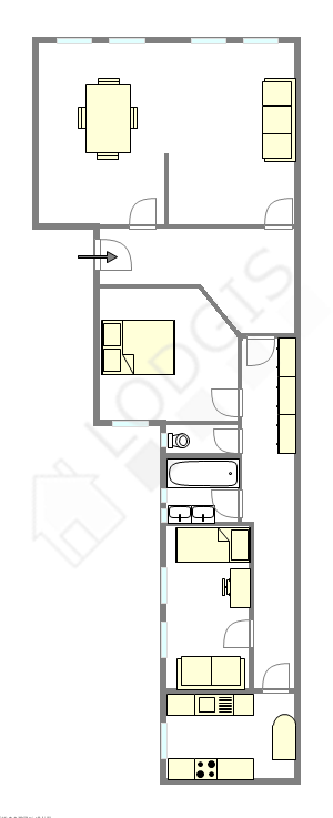 Appartement Paris 16° - Plan interactif