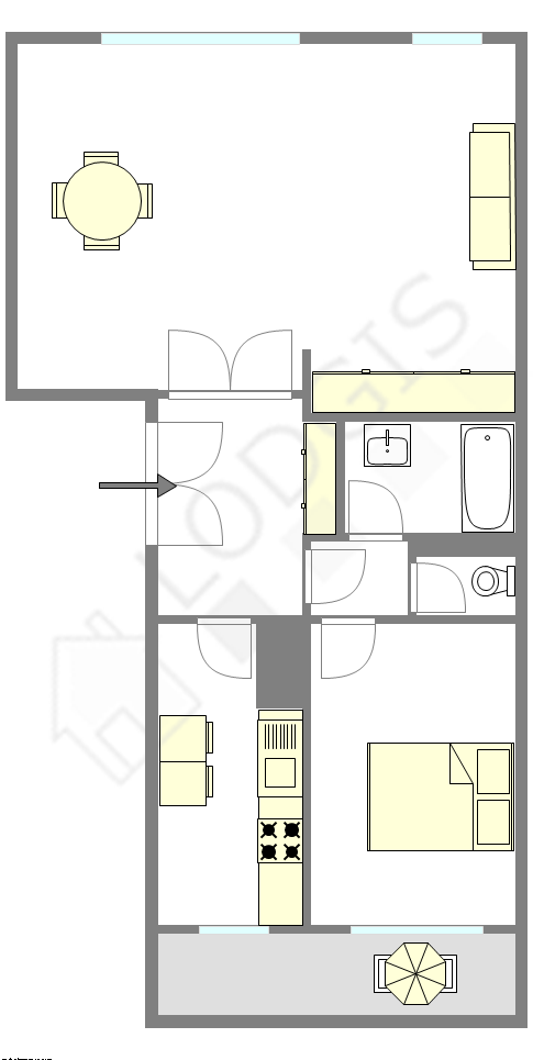 Apartment Paris 14° - Interactive plan