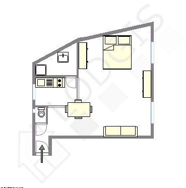 Квартира Париж 4° - Интерактивный план