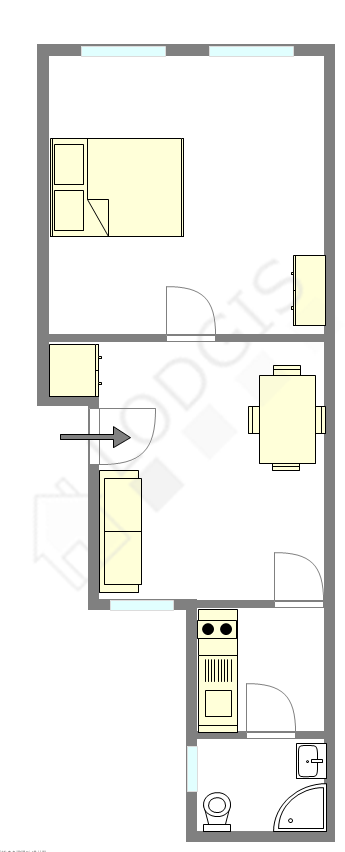 Apartamento Paris 15° - Plano interativo