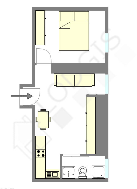 Квартира Париж 11° - Интерактивный план