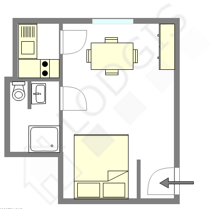 Apartment Paris 2° - Interactive plan