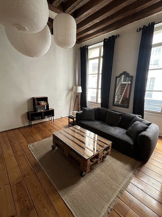 Living room with wooden floor