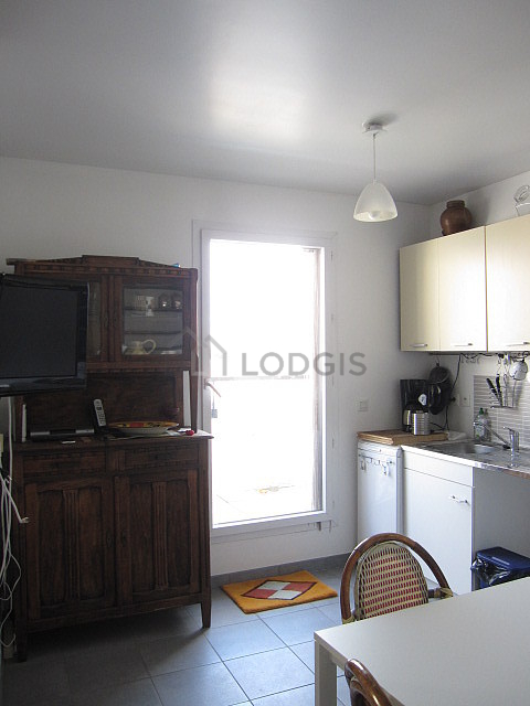 Kitchen with tile floor