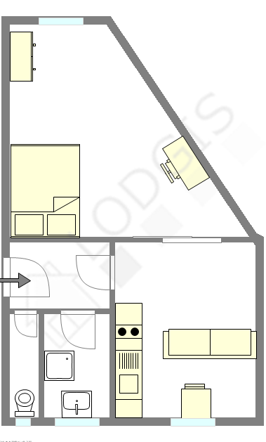 Apartamento París 13° - Plano interactivo
