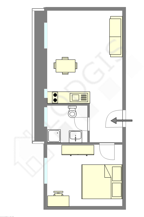 Appartement Paris 20° - Plan interactif