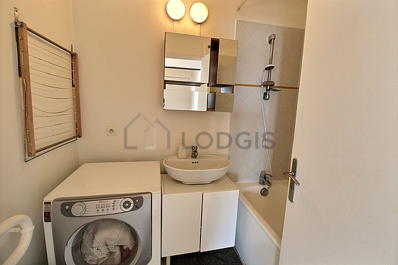 Bathroom with tile floor