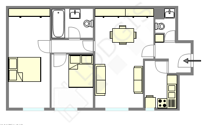 Квартира Париж 4° - Интерактивный план