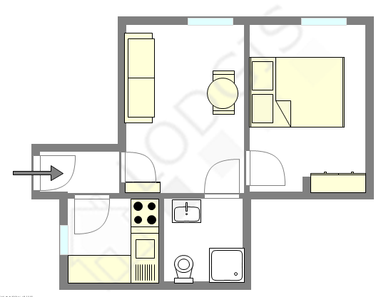 Appartement Paris 16° - Plan interactif