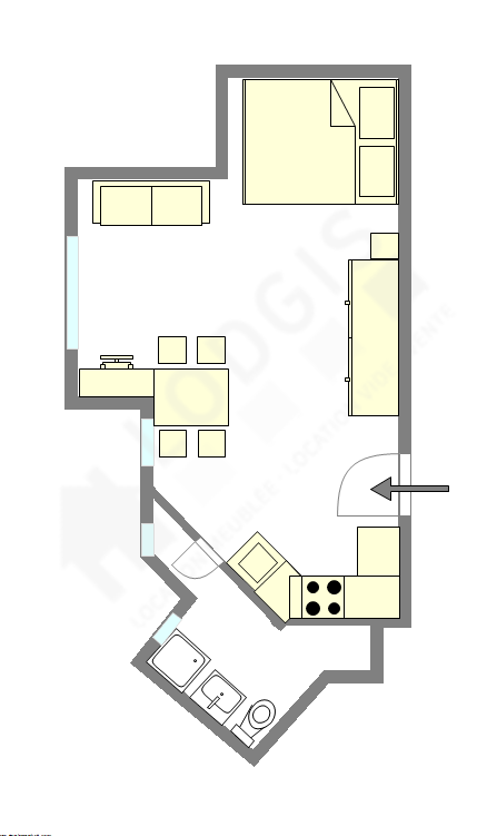 公寓 巴黎2区 - 平面图