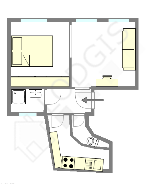 Квартира Париж 6° - Интерактивный план