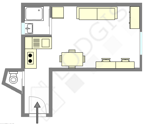 Квартира Париж 19° - Интерактивный план