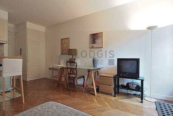 Salon de 19m² avec du parquet au sol