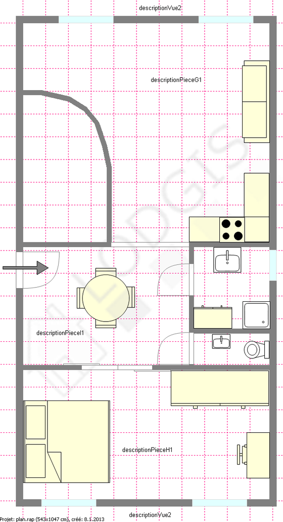Квартира Париж 1° - Интерактивный план