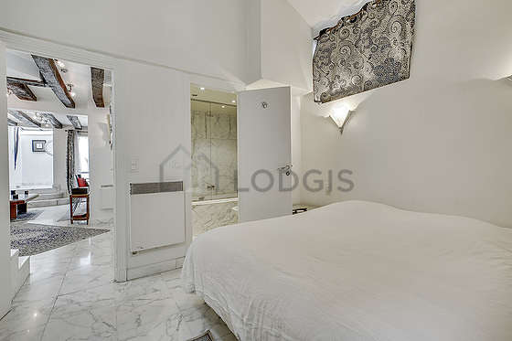 Bedroom with marble floor