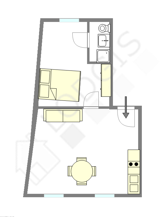 Квартира Париж 20° - Интерактивный план