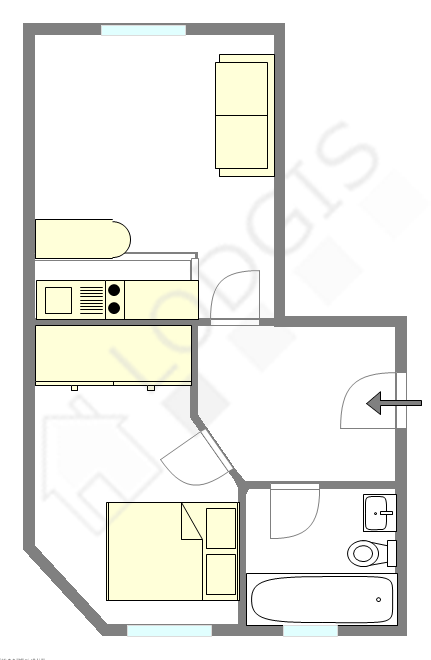 Appartement Paris 14° - Plan interactif