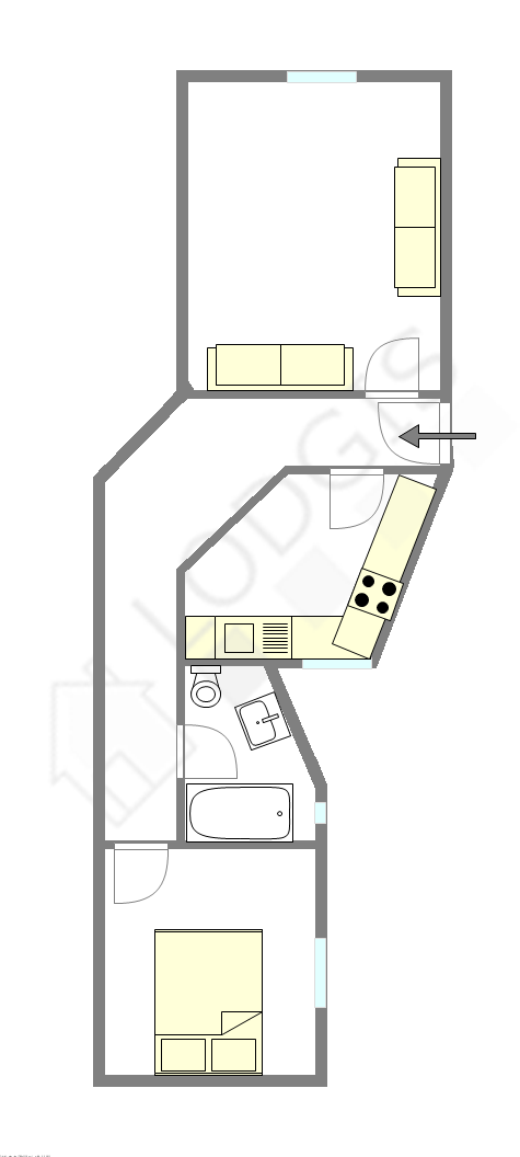 Appartement Paris 18° - Plan interactif