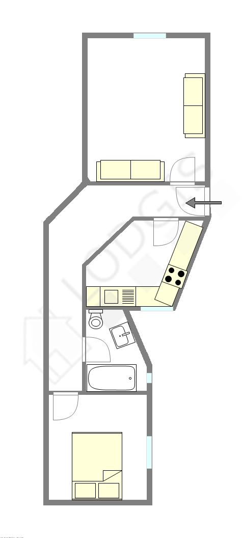 Apartment Paris 18° - Interactive plan