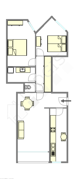 Appartement Paris 11° - Plan interactif