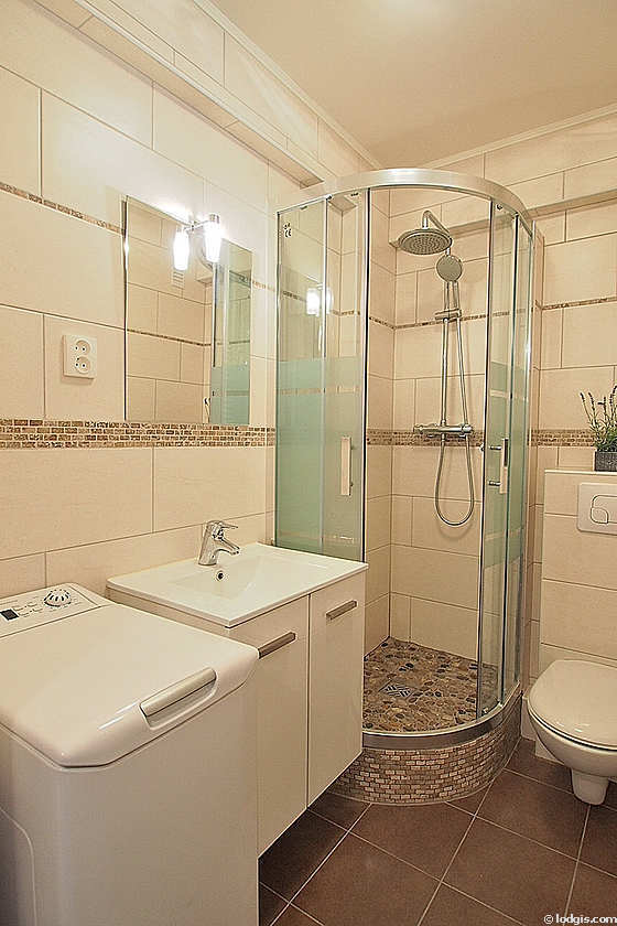 Bathroom with tile floor
