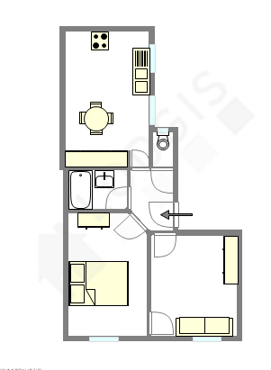 Apartamento Paris 18° - Plano interativo