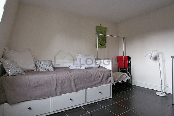 Living room with tile floor