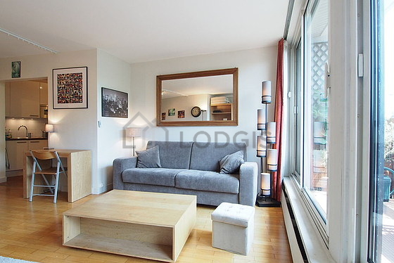 Living room with wooden floor