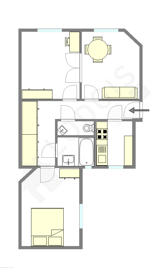 Квартира Париж 11° - Интерактивный план