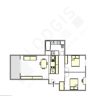 Apartamento Paris 19° - Plano interativo