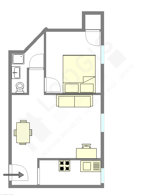 Квартира Париж 18° - Интерактивный план