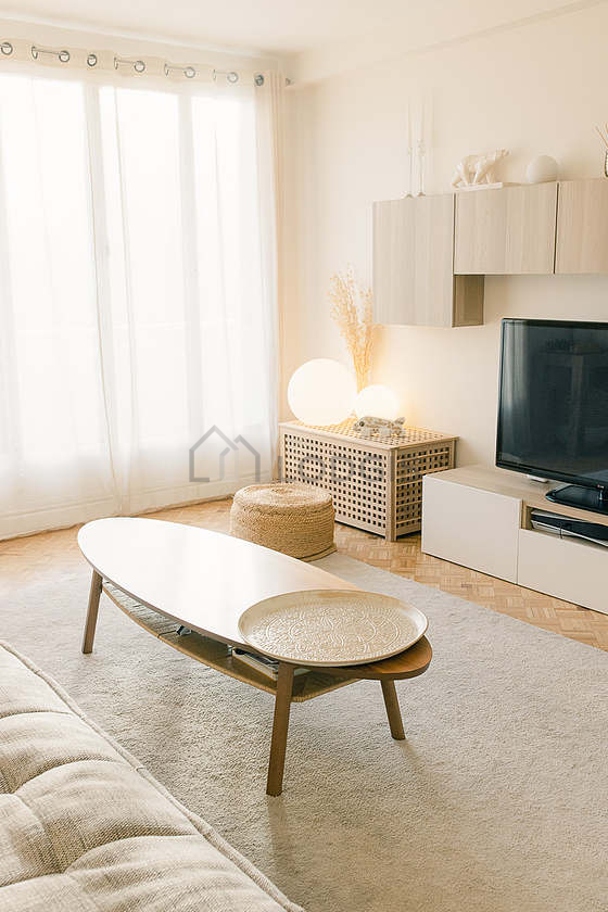Living room with wooden floor